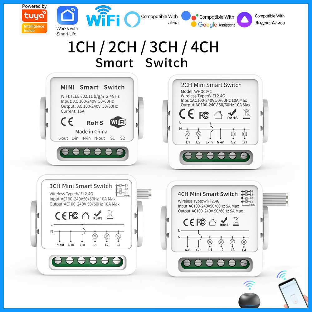 Smart Home Simple - Tuya WiFi Smart Switch 1/2/3/4 Gang