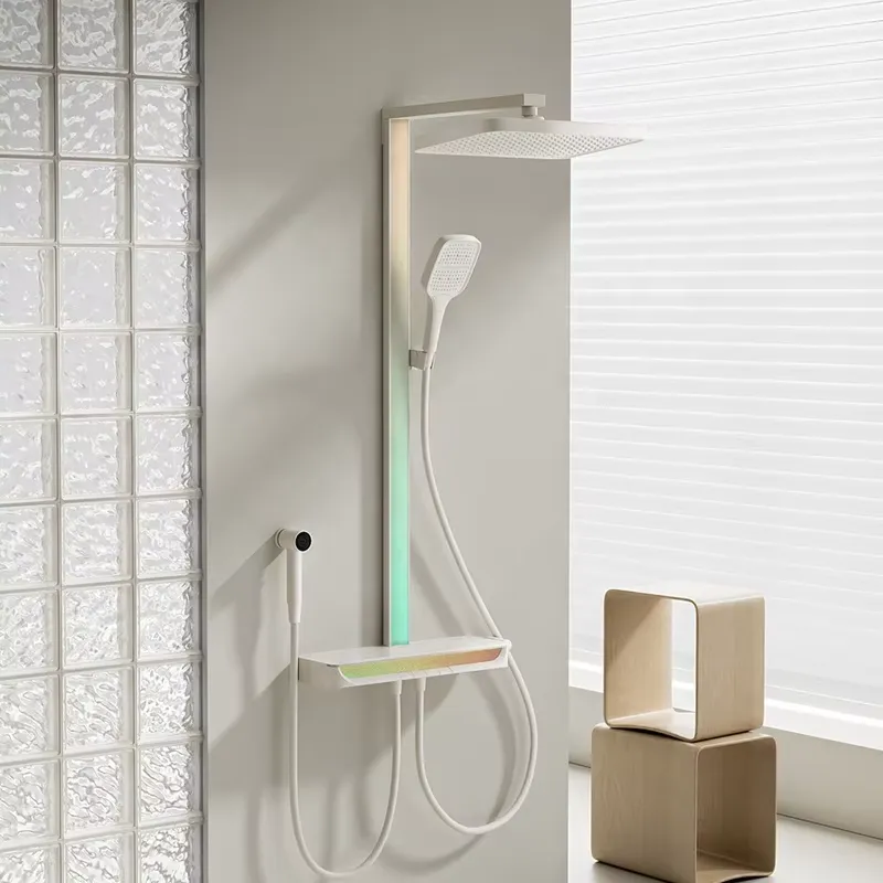 Smart Home In Us - Brass Digital Waterfall Shower Set Wall