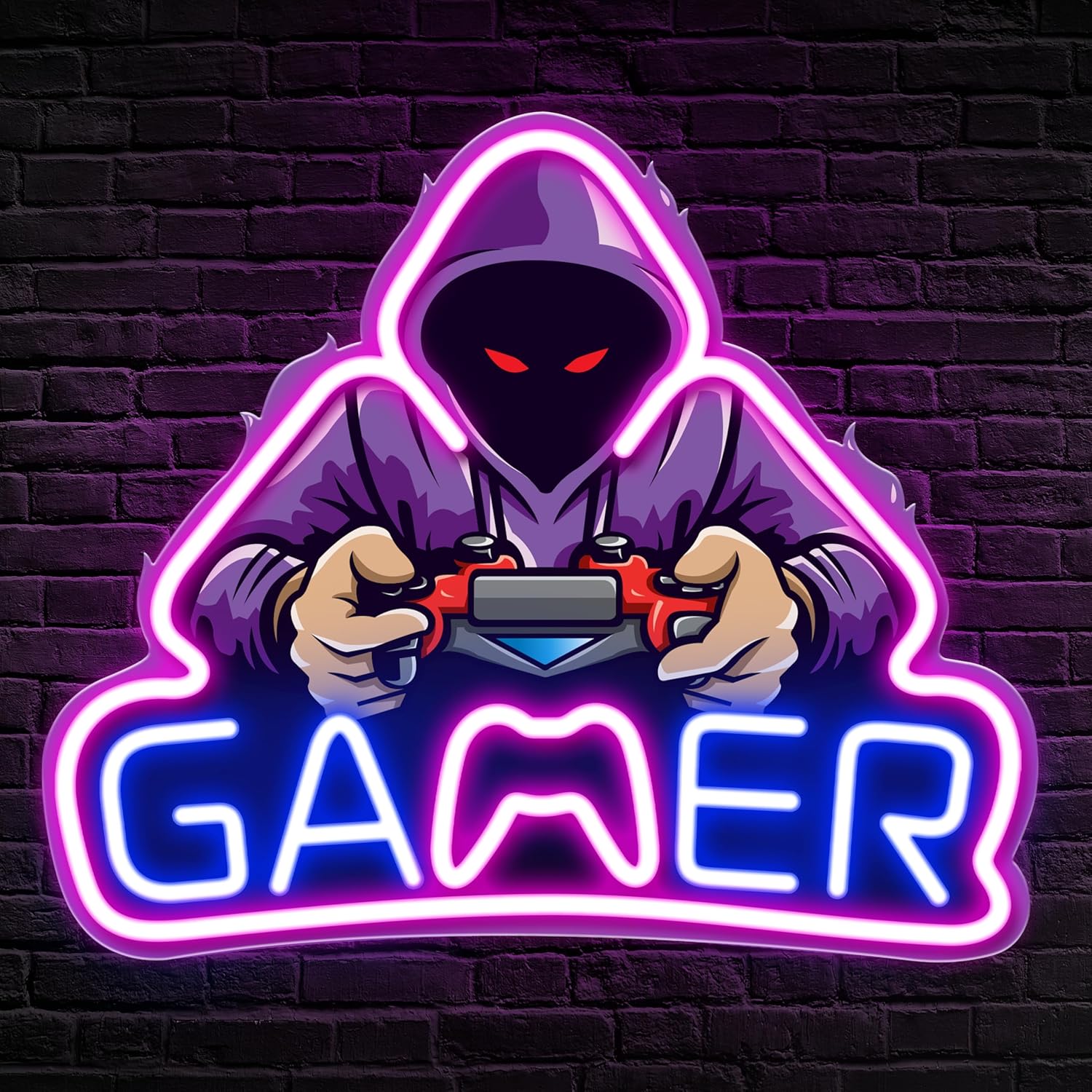 Smart Home Poster - game controller neon sign gamer room