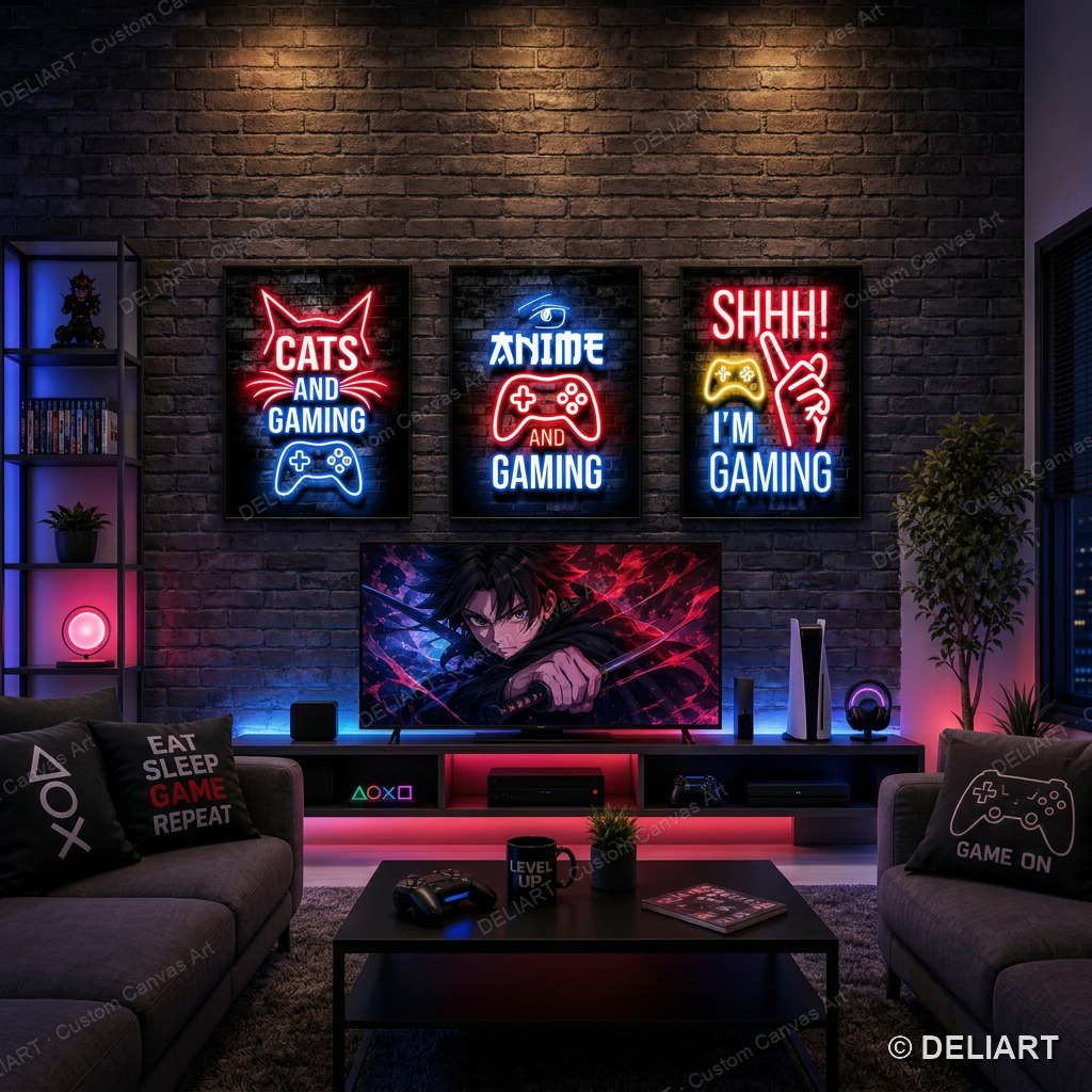 Smart Home Poster - 1 & 3 PCS Neon Gaming