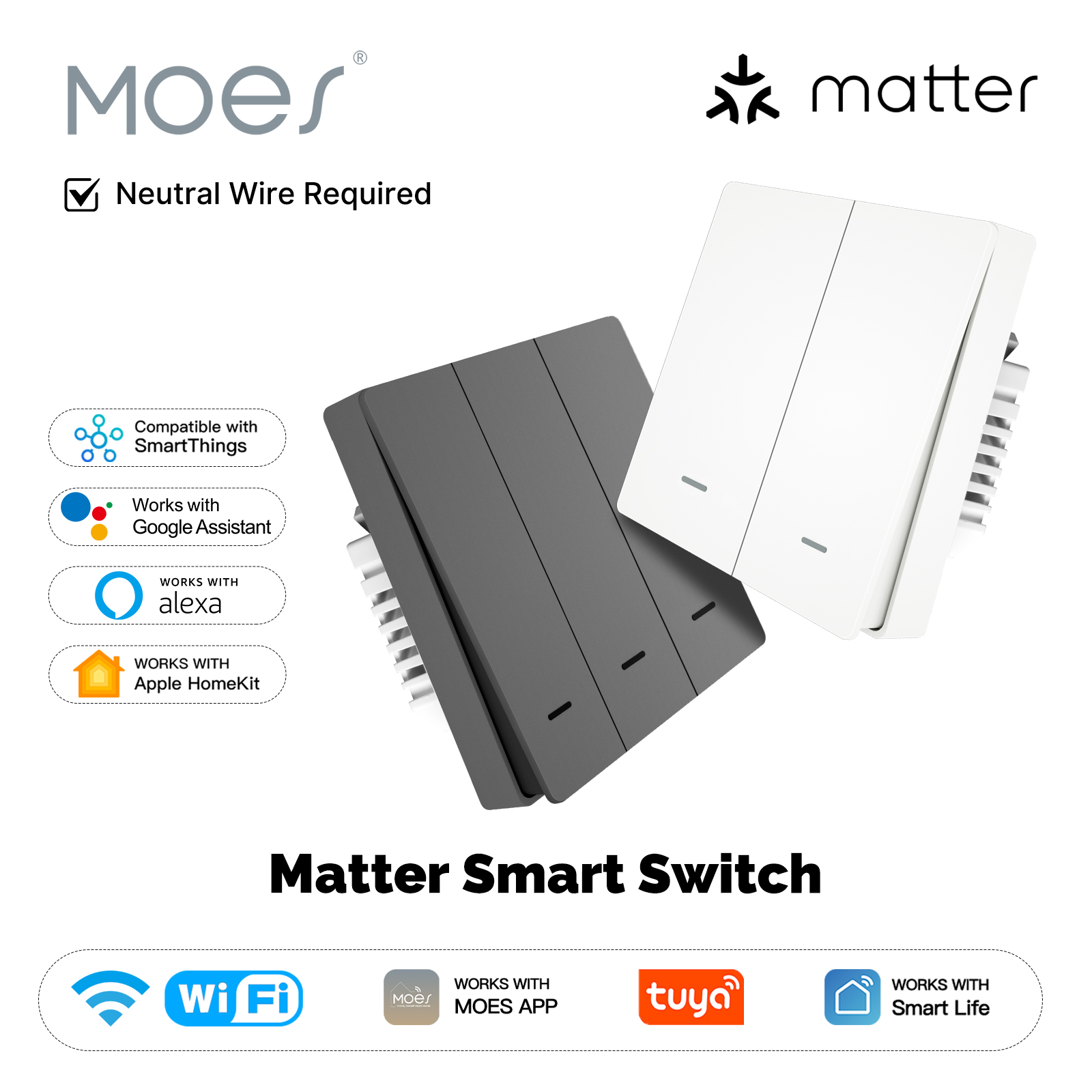 Smart Home Button - MOES Matter Tuya WiFi Smart Light