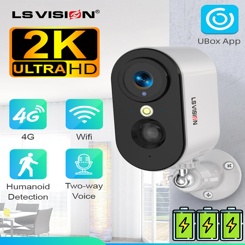 Smart Home Battery Camera Ezviz - LS VISION 2K 5MP 4G SIM