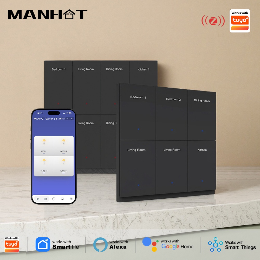 Manhot DIY Name Switch Zigbee  - Smart Home Button review and price