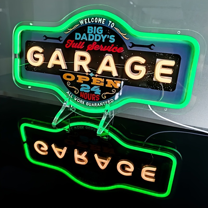 Retro Garage LED Neon Sign UV  - Smart Home Poster review and price