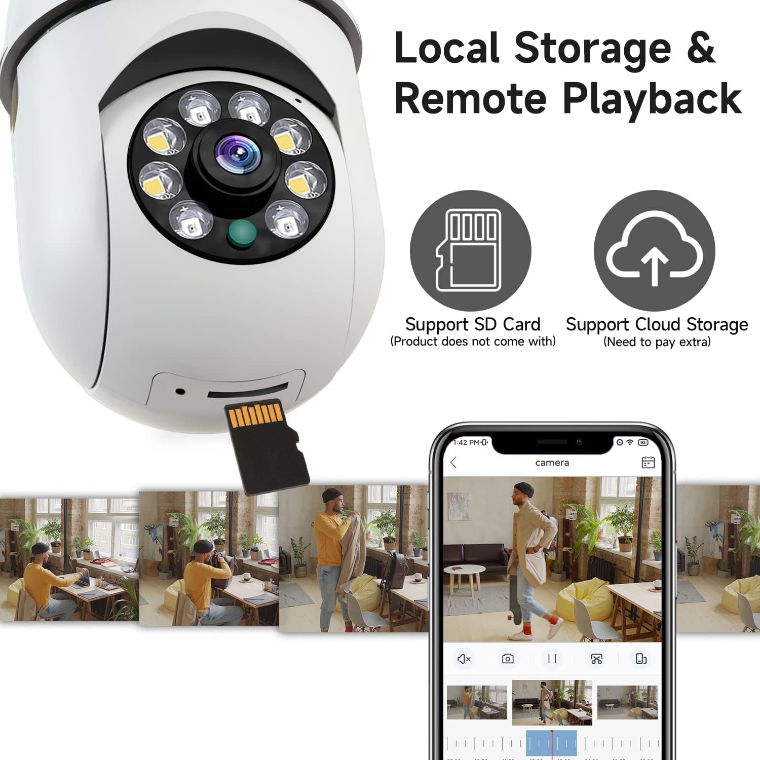8MP E27 Bulb Surveillance Came - Smart Baby Night Light review and price