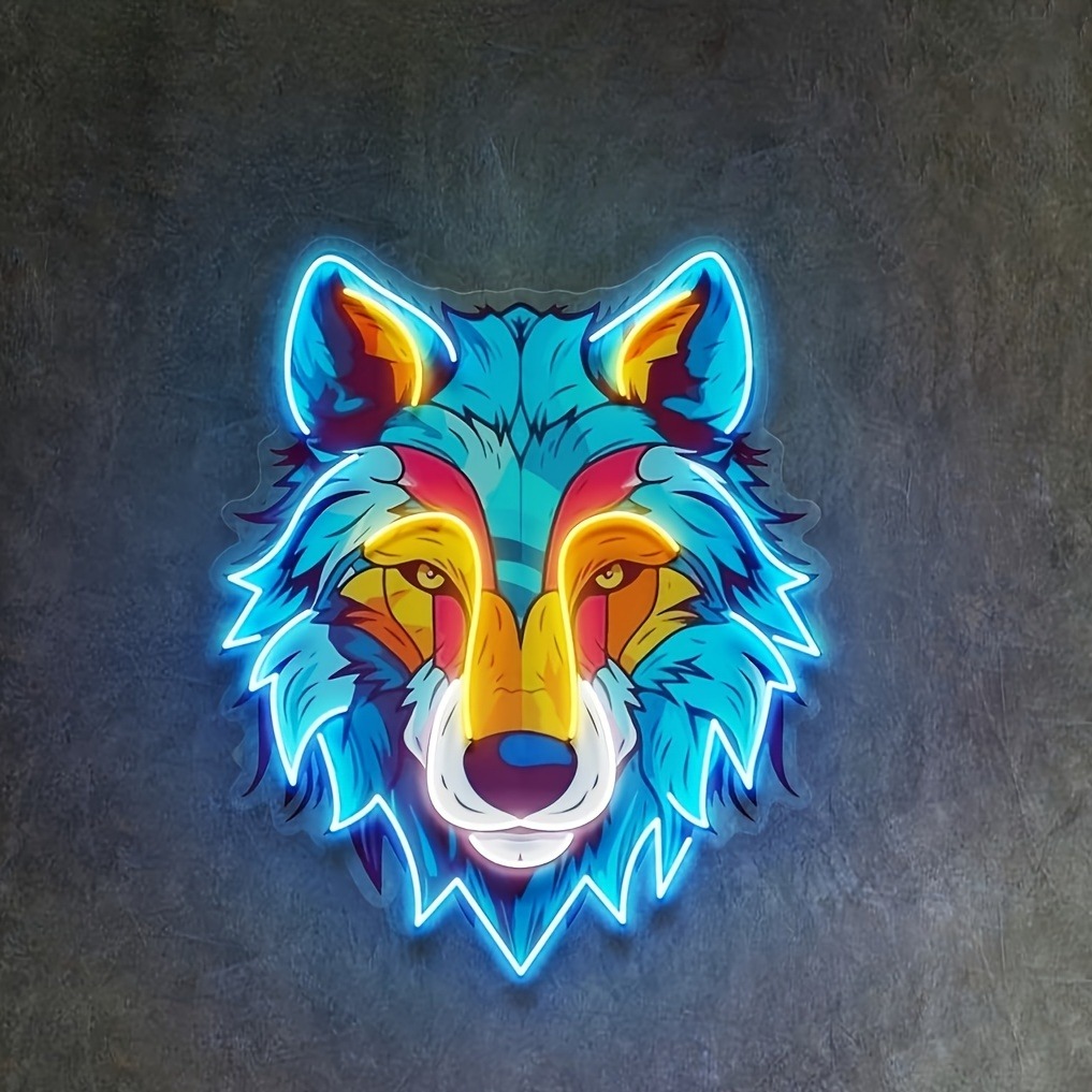 UV Print Wolf Neon Sign LED Co - Smart Home Poster review and price