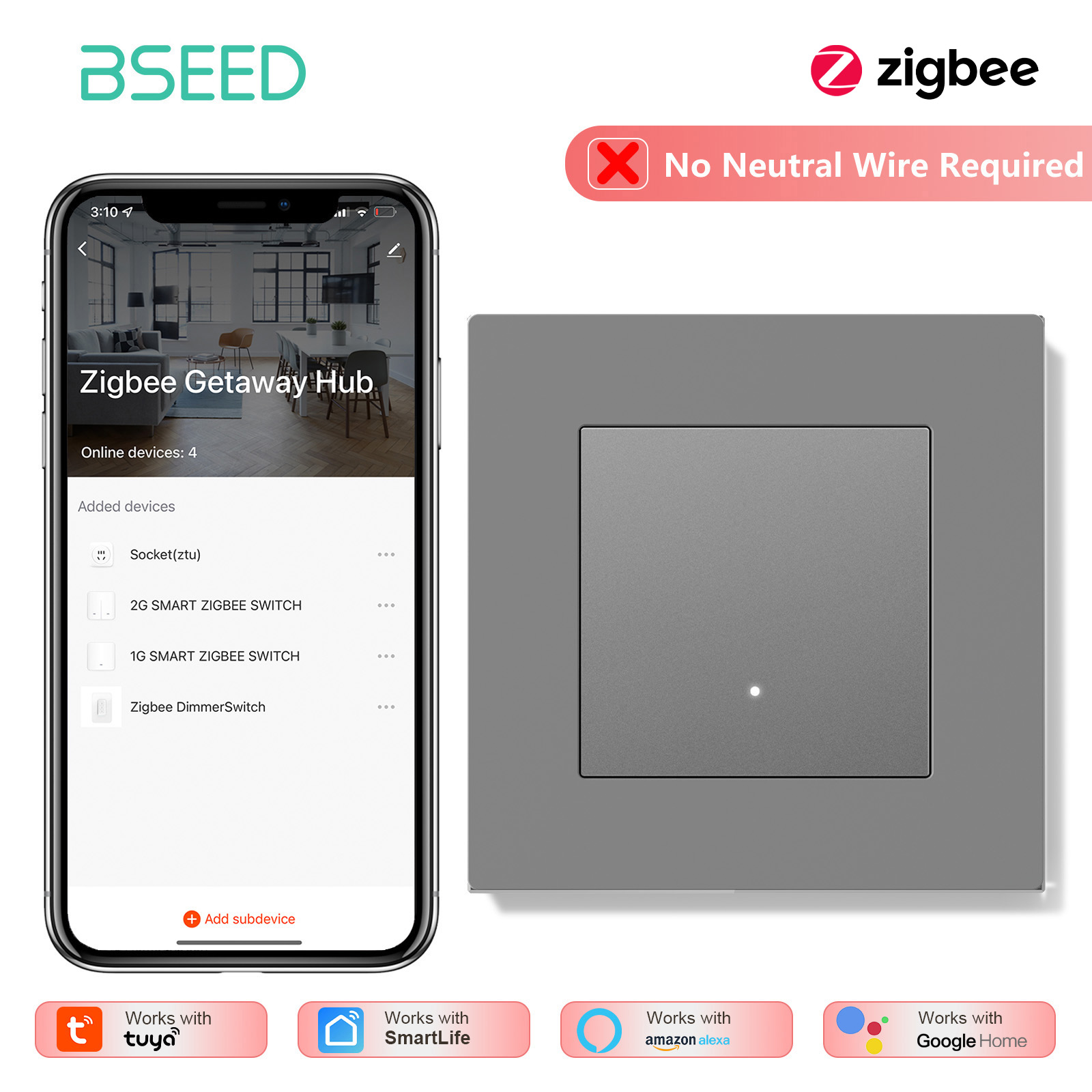 BSEED 1/2/3/4Gang Zigbee Light - Smart Home Yellow review and price
