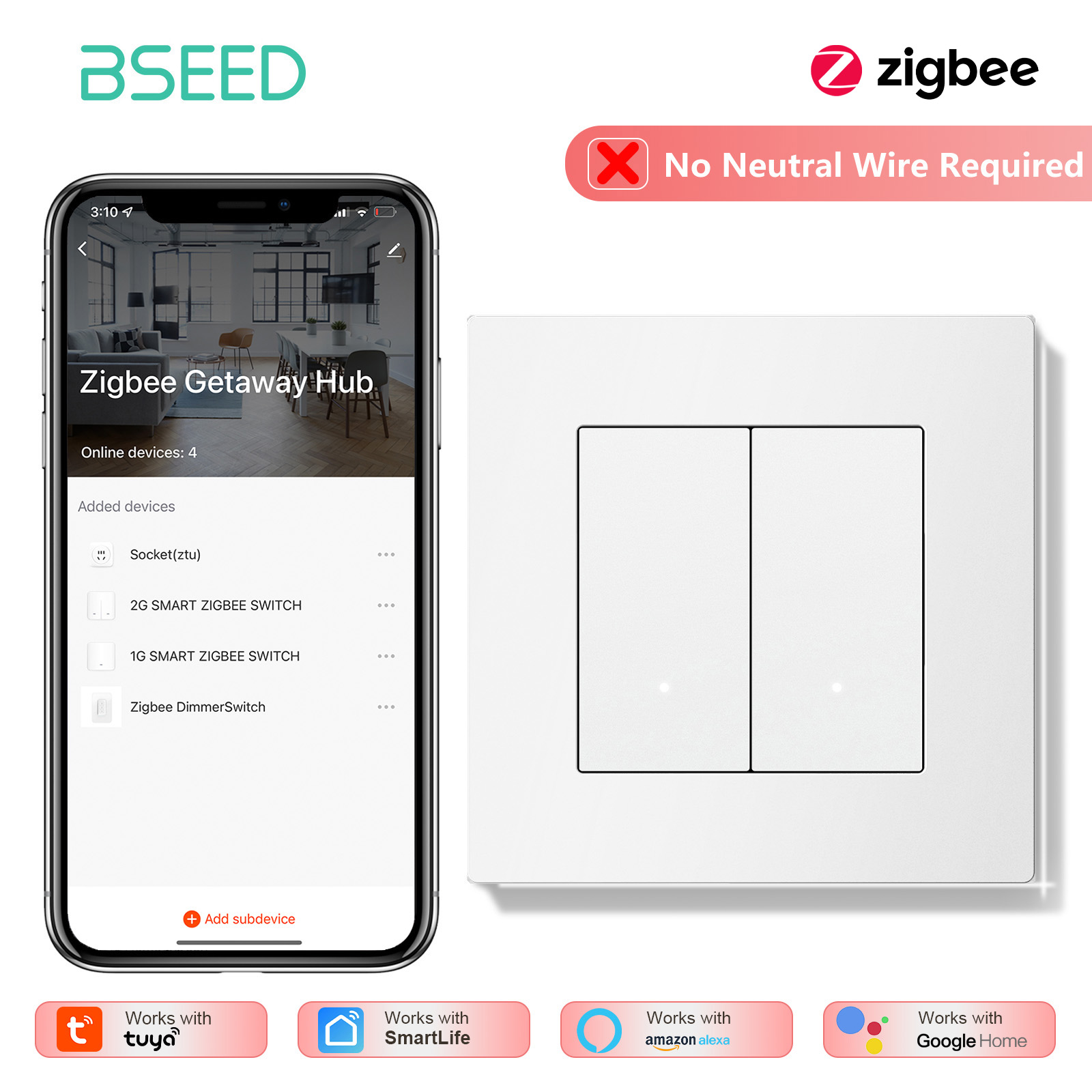 BSEED 1/2/3/4Gang Zigbee Light - Smart Home Yellow review and price