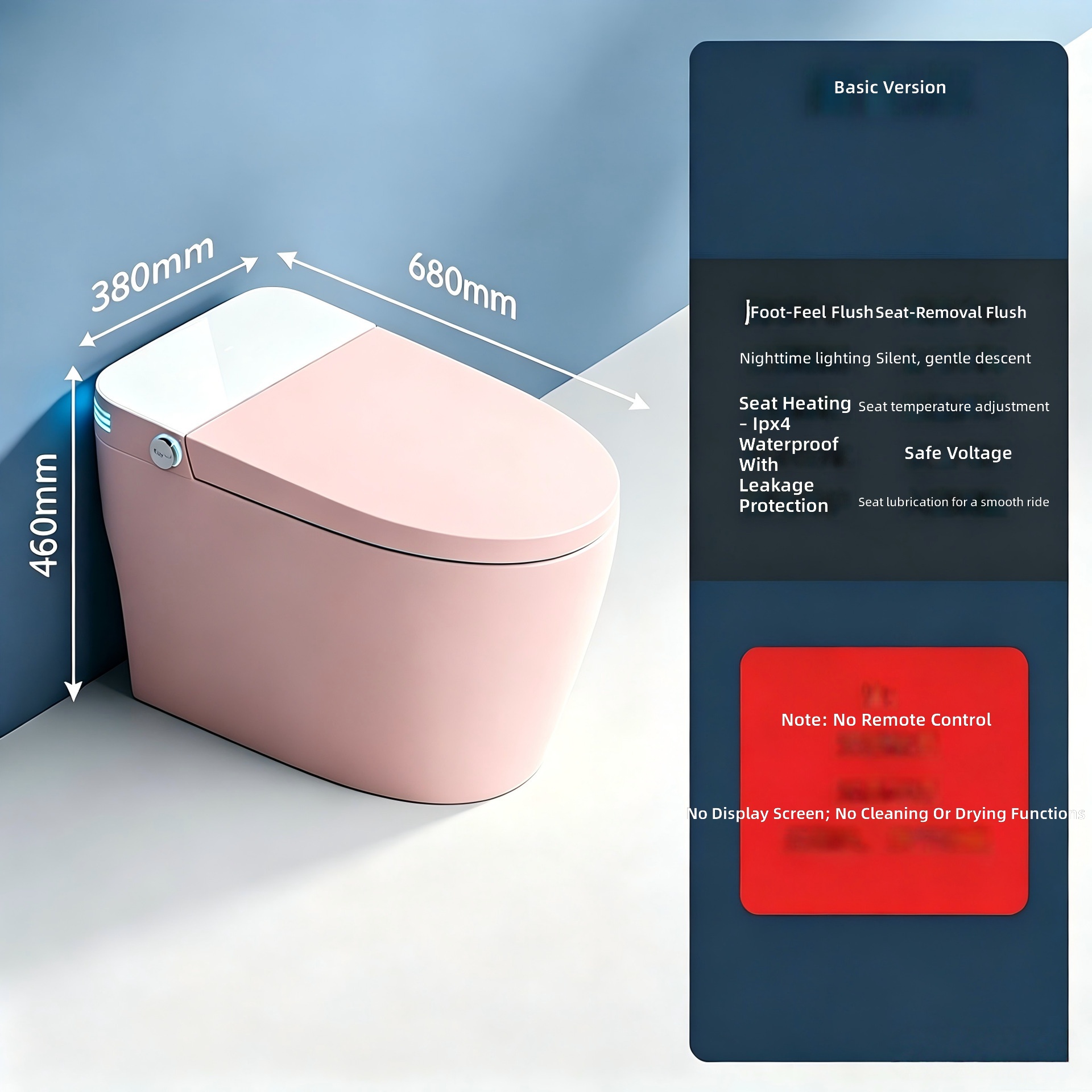 Smart Toilet, Pink, All-in-1 A - Smart Home In Us review and price